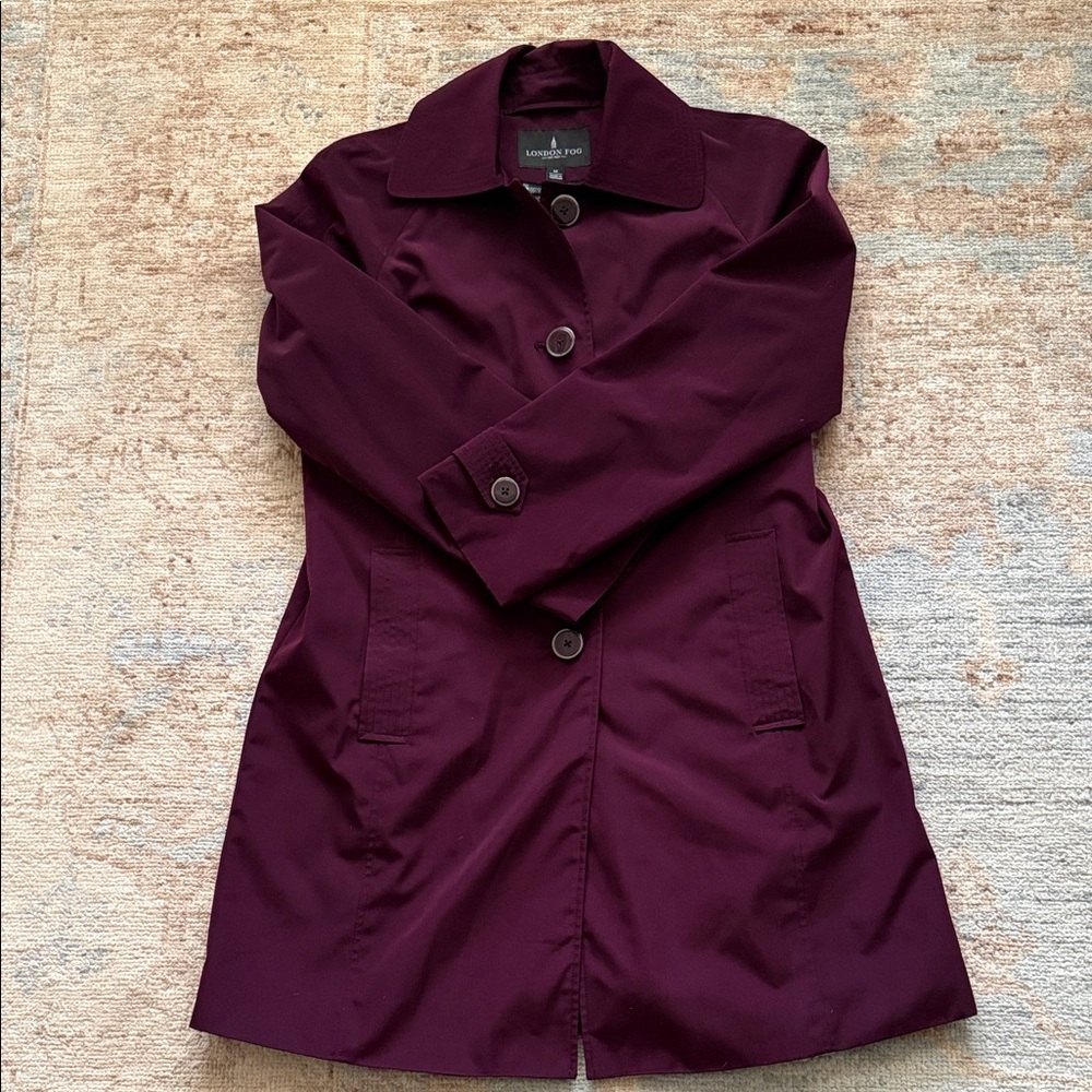 London Fog Deep Burgundy Trench Coat